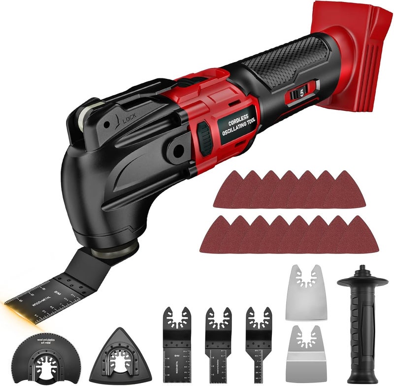 Labfintom Cordless Oscillating Tool for Mil-waukee 18V Battery, Max 20000 OPM Brushless Oscillating Saw, 6 Variable Speed Oscillating Multi-Tool for Scraping, Sanding, Cutting Wood (Battery Not Included) - Image 1